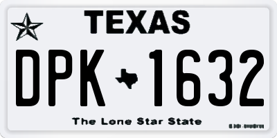 TX license plate DPK1632