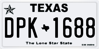 TX license plate DPK1688