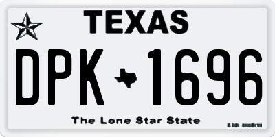 TX license plate DPK1696