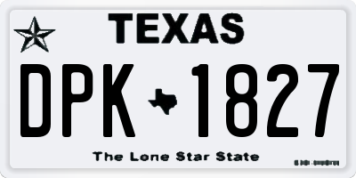 TX license plate DPK1827