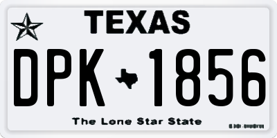 TX license plate DPK1856