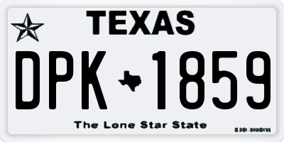 TX license plate DPK1859