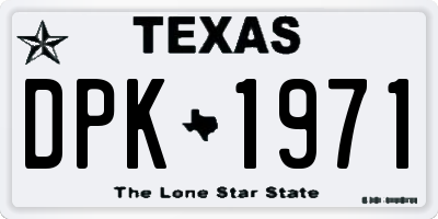 TX license plate DPK1971