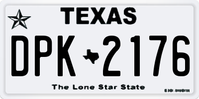 TX license plate DPK2176