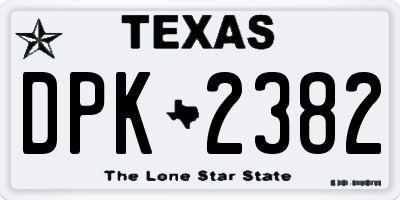 TX license plate DPK2382