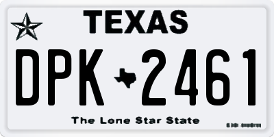 TX license plate DPK2461