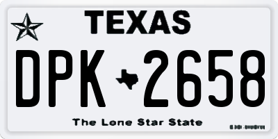 TX license plate DPK2658