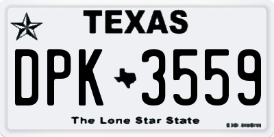 TX license plate DPK3559