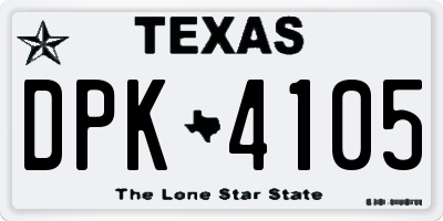 TX license plate DPK4105