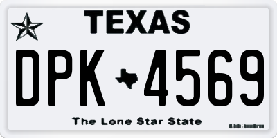 TX license plate DPK4569