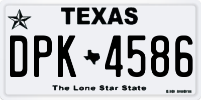 TX license plate DPK4586
