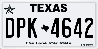 TX license plate DPK4642