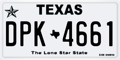 TX license plate DPK4661