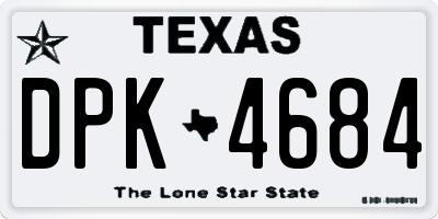 TX license plate DPK4684