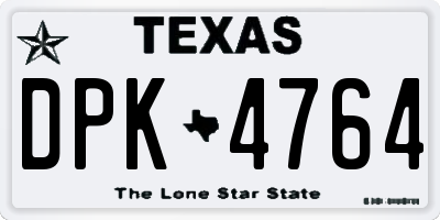 TX license plate DPK4764