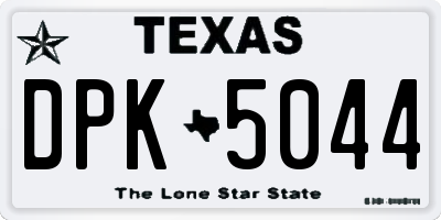 TX license plate DPK5044