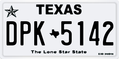 TX license plate DPK5142