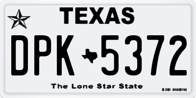 TX license plate DPK5372