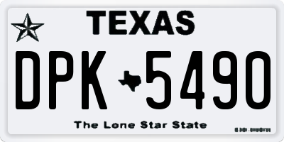 TX license plate DPK5490