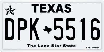 TX license plate DPK5516