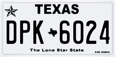 TX license plate DPK6024