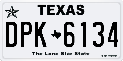 TX license plate DPK6134