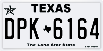 TX license plate DPK6164