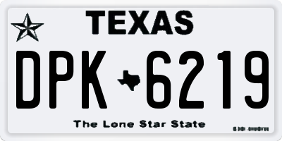 TX license plate DPK6219