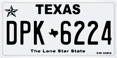 TX license plate DPK6224