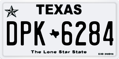 TX license plate DPK6284