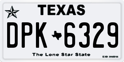 TX license plate DPK6329