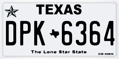 TX license plate DPK6364