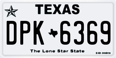 TX license plate DPK6369