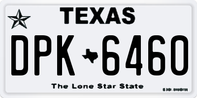 TX license plate DPK6460
