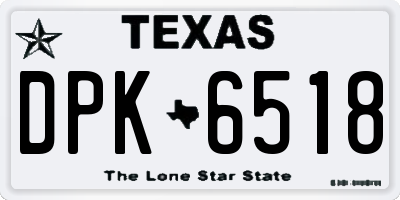 TX license plate DPK6518