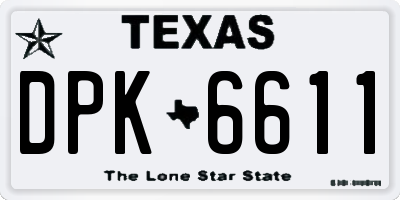 TX license plate DPK6611