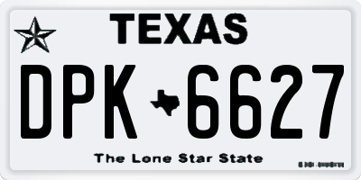 TX license plate DPK6627