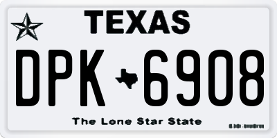 TX license plate DPK6908