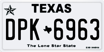 TX license plate DPK6963