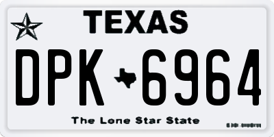 TX license plate DPK6964