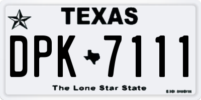 TX license plate DPK7111