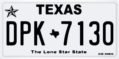 TX license plate DPK7130