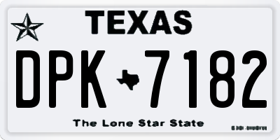 TX license plate DPK7182