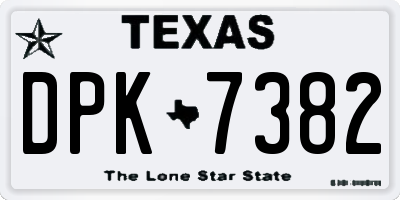 TX license plate DPK7382