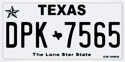 TX license plate DPK7565