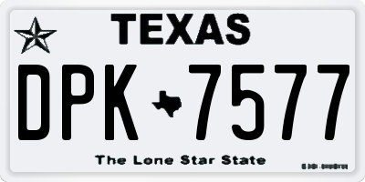TX license plate DPK7577