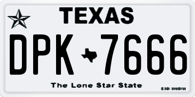 TX license plate DPK7666