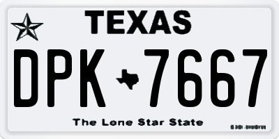 TX license plate DPK7667