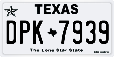 TX license plate DPK7939
