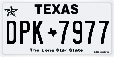 TX license plate DPK7977